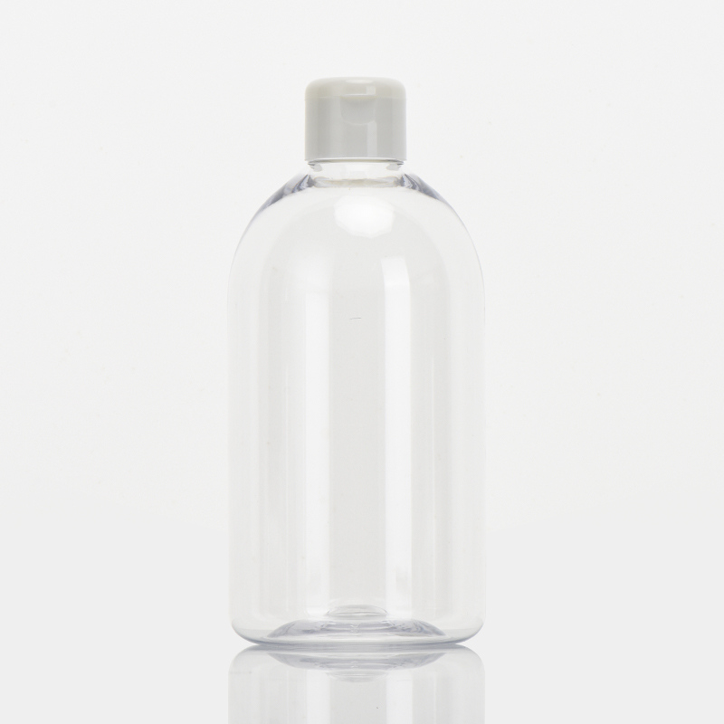Popular Design Plastic PET Big Capacity Boston Round Transparent Bottle 500ml