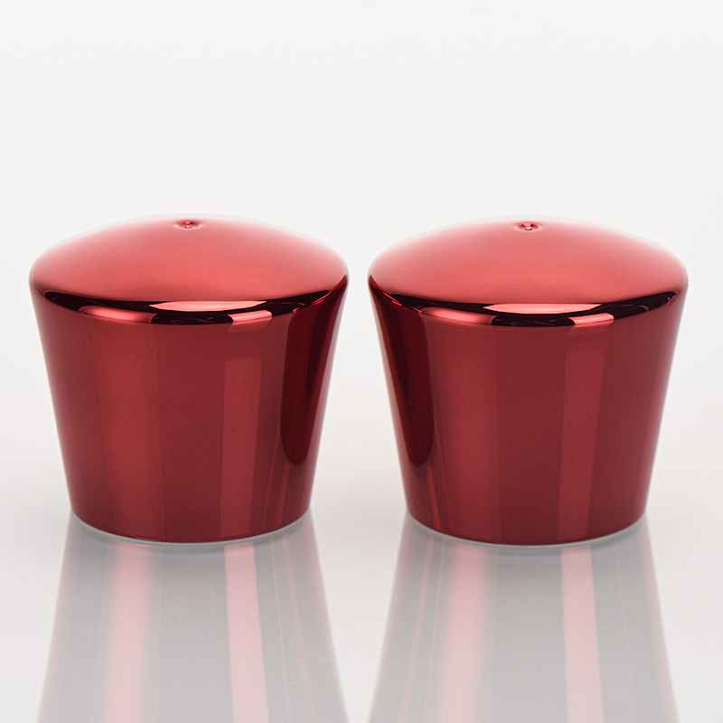 PP Plastic closures glossy red electroplated