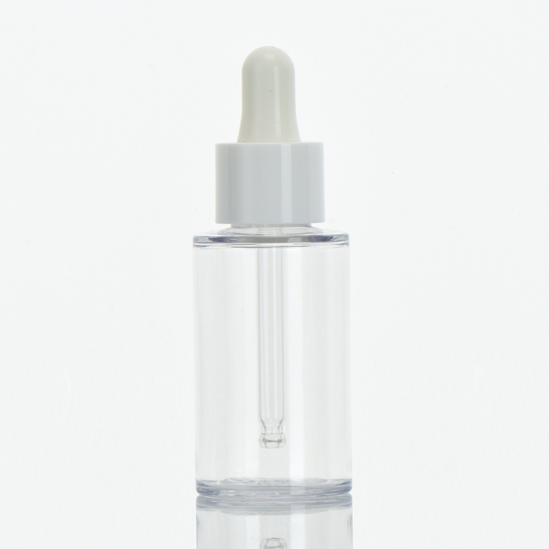 Luxury Plastic Oil Dropper Empty Glossy Transparent Bottle 30 ml For Face Oil Lotion
